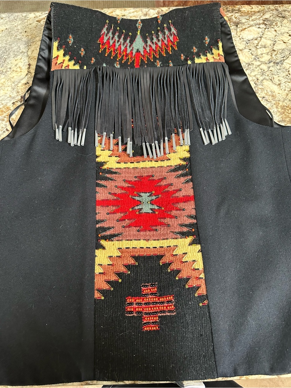 Gorgeous vtg Krista Koeppe designer wool beaded vest w fringe collectible
Rare - Picture 8 of 16